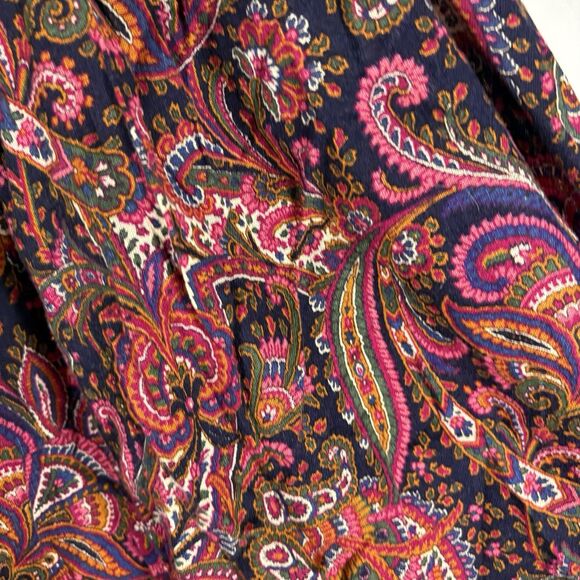 Vintage Paisley Boho Midi Skirt 30" L 24" Waist Cottagecore Flowy No Tag - Picture 9 of 15